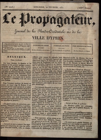Le Propagateur (1818-1871) 1837-02-22
