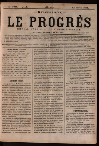 Le Progrès (1841-1914) 1885-02-12