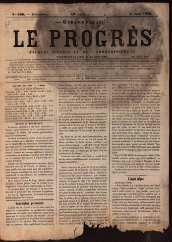 Le Progrès (1841-1914) 1883-08-05