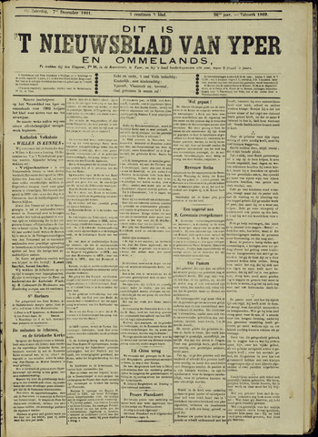 Nieuwsblad van Yperen en van het Arrondissement (1872 - 1912) 1901-12-07