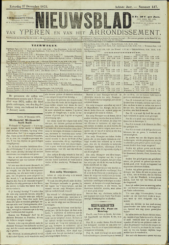 Nieuwsblad van Yperen en van het Arrondissement (1872 - 1912) 1873-12-27