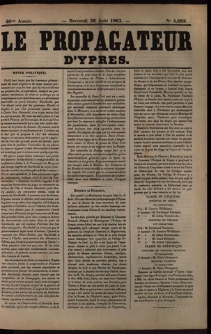 Le Propagateur (1818-1871) 1862-08-20
