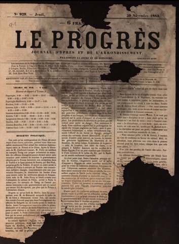 Le Progrès (1841-1914) 1883-11-29