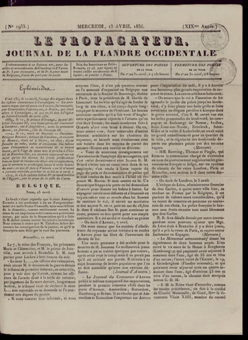 Le Propagateur (1818-1871) 1836-04-13