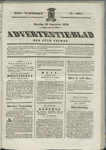 Het Advertentieblad (1825-1914) 1852-09-25