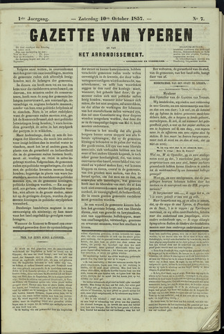 Gazette van Yperen (1857-1862) 1857-10-10