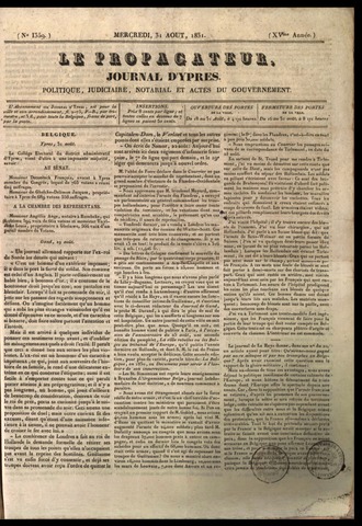 Le Propagateur (1818-1871) 1831-08-31