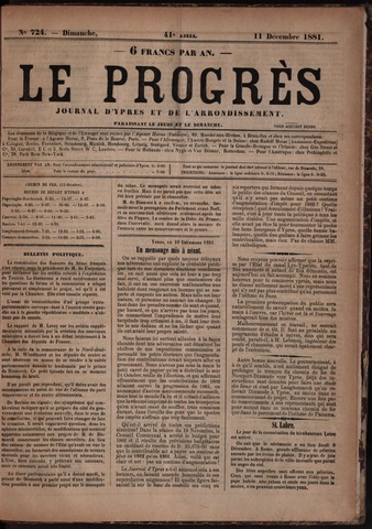 Le Progrès (1841-1914) 1881-12-11