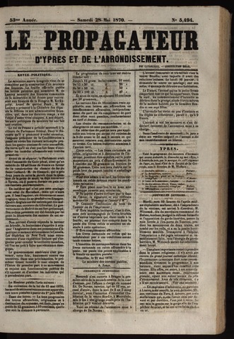 Le Propagateur (1818-1871) 1870-05-28