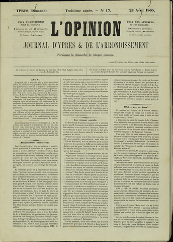 L’Opinion (1863 - 1873) 1865-04-23