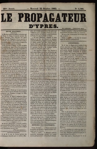 Le Propagateur (1818-1871) 1862-10-22