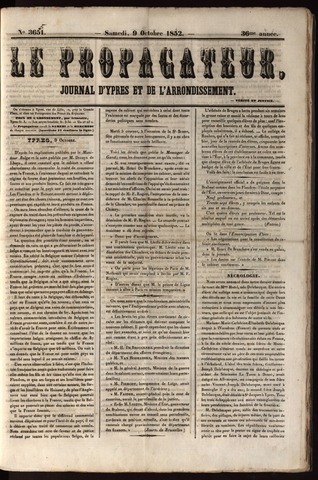Le Propagateur (1818-1871) 1852-10-09