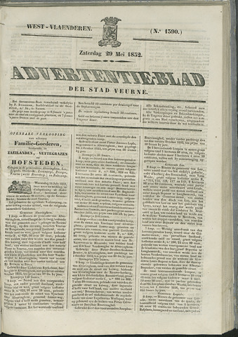 Het Advertentieblad (1825-1914) 1852-05-29