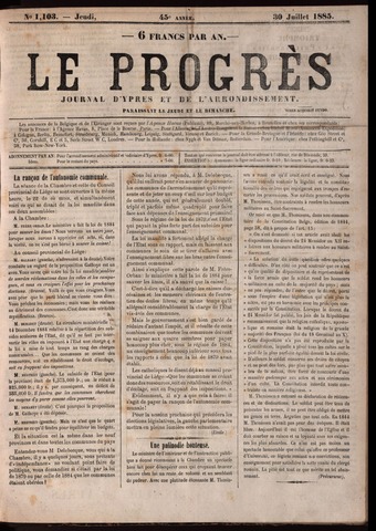 Le Progrès (1841-1914) 1885-07-30
