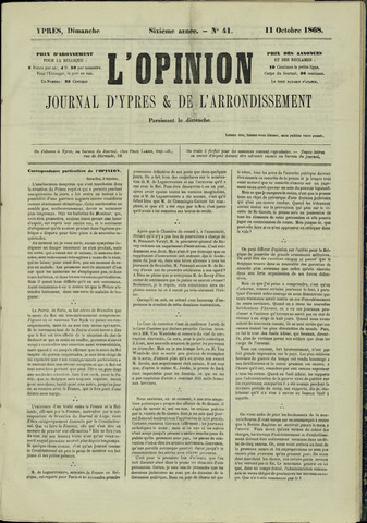L’Opinion (1863-1873) 1868-10-11