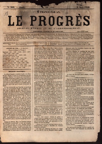 Le Progrès (1841-1914) 1883-03-08
