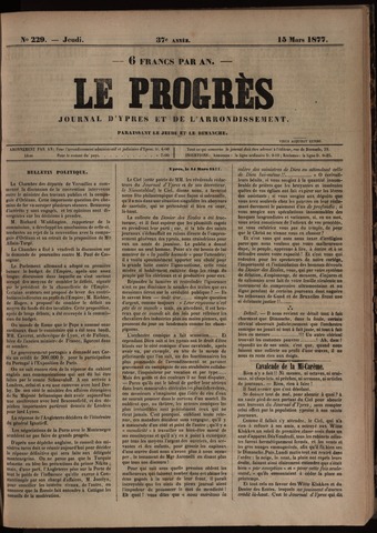 Le Progrès (1841-1914) 1877-03-15