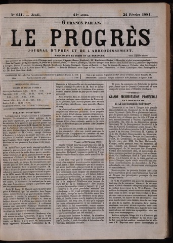 Le Progrès (1841-1914) 1881-02-24