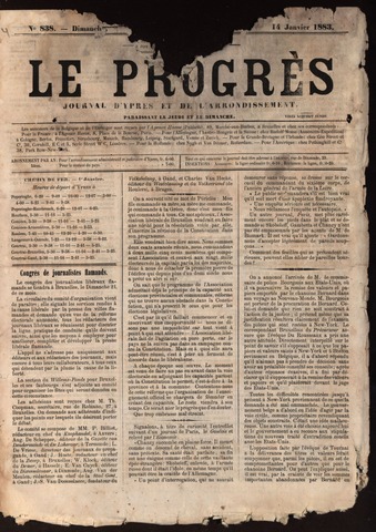Le Progrès (1841-1914) 1883-01-14