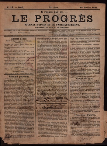 Le Progrès (1841-1914) 1891-02-19