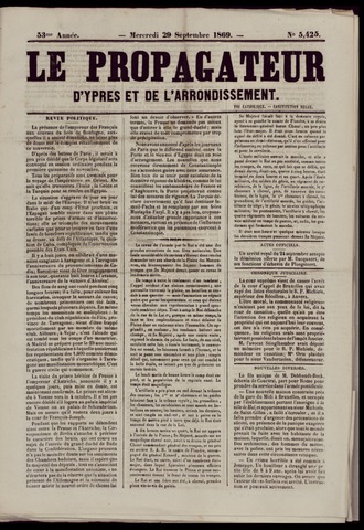 Le Propagateur (1818-1871) 1869-09-29