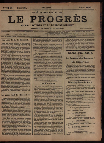 Le Progrès (1841-1914) 1896-08-09