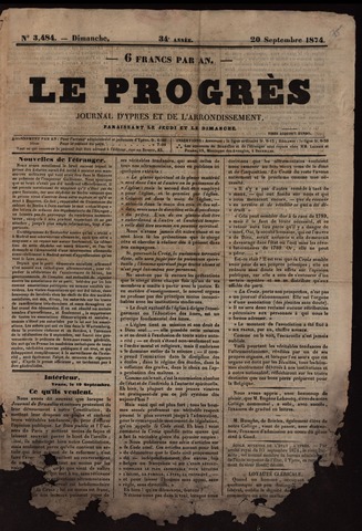 Le Progrès (1841-1914) 1874-09-20