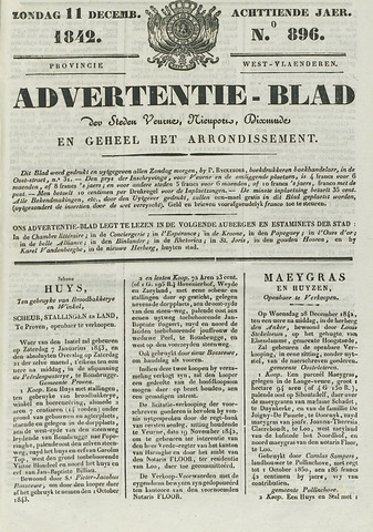 Het Advertentieblad (1825-1914) 1842-12-11