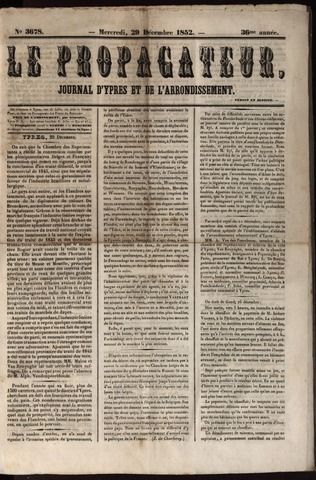 Le Propagateur (1818-1871) 1852-12-29