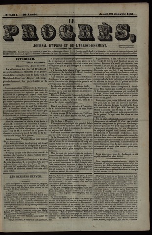 Le Progrès (1841-1914) 1851-01-23