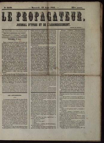 Le Propagateur (1818-1871) 1851-08-27