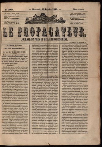 Le Propagateur (1818-1871) 1846-02-25