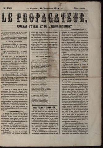 Le Propagateur (1818-1871) 1849-12-19