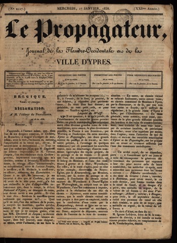 Le Propagateur (1818-1871) 1838-01-17