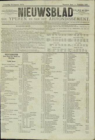 Nieuwsblad van Yperen en van het Arrondissement (1872-1912) 1874-01-31