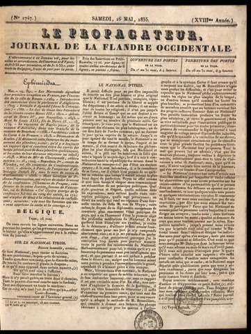 Le Propagateur (1818-1871) 1835-05-16