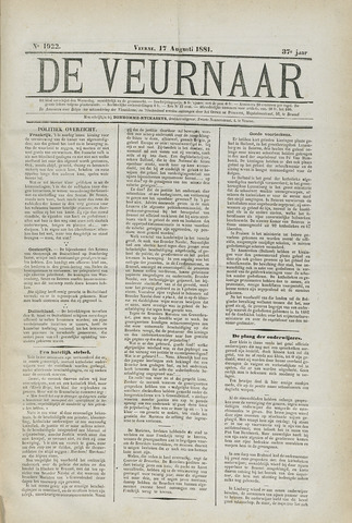 De Veurnaar (1874, 1876-1901, 1908 en 1911-1913) 1881-08-17