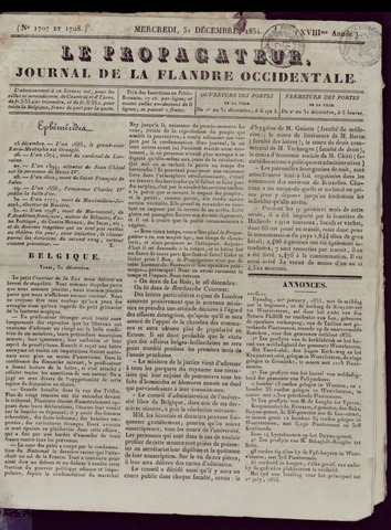 Le Propagateur (1818-1871) 1834-12-31
