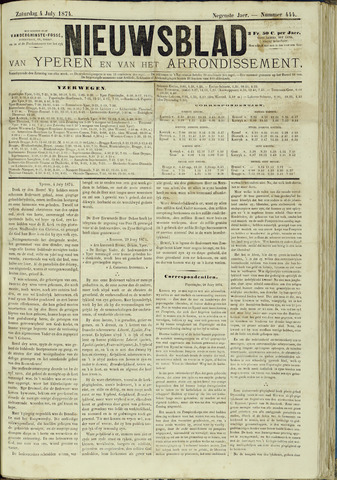 Nieuwsblad van Yperen en van het Arrondissement (1872-1912) 1874-07-04