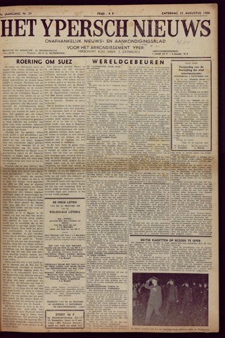 Het Ypersch nieuws (1929-1971) 1956-08-25