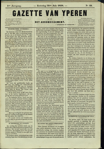 Gazette van Yperen (1857-1862) 1858-07-31