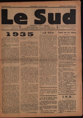 Le Sud (1934-1939) 1934-12-30