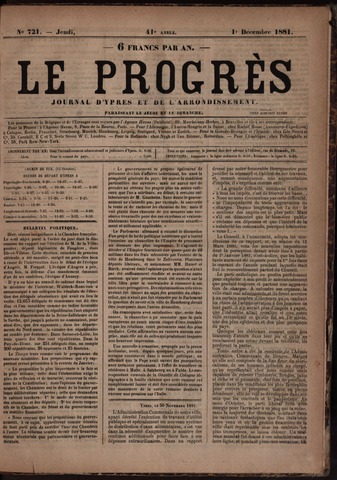 Le Progrès (1841-1914) 1881-12-01