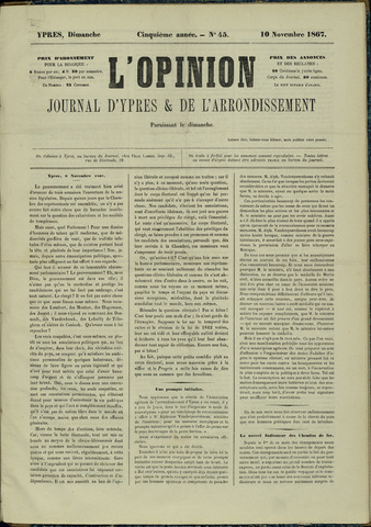 L’Opinion (1863-1873) 1867-11-10