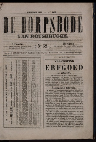 De Dorpsbode van Rousbrugge (1856-1857 en 1860-1862) 1861-09-12