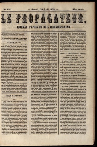 Le Propagateur (1818-1871) 1853-04-23