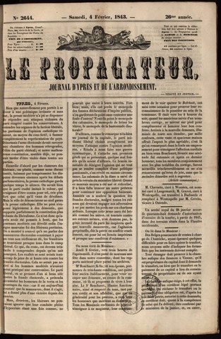 Le Propagateur (1818-1871) 1843-02-04