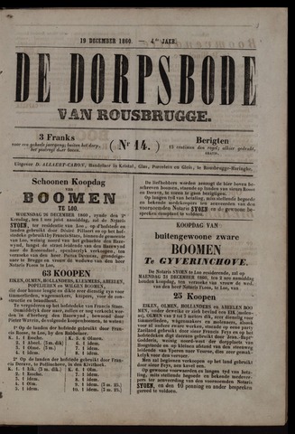 De Dorpsbode van Rousbrugge (1856-1857 en 1860-1862) 1860-12-19