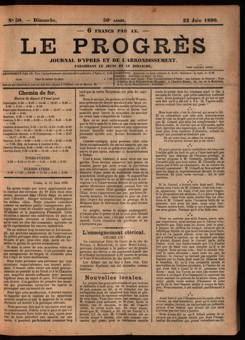 Le Progrès (1841-1914) 1890-06-22