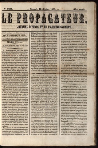 Le Propagateur (1818-1871) 1852-10-16